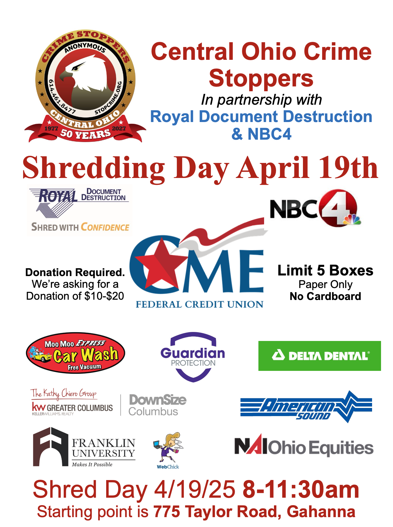 Mark Those Calendars....April 19, 2025 is the day! Get those 5 boxes ready! 